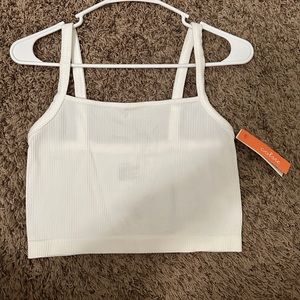 NWT Colsie White Ribbed Tank Top